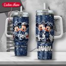 NFL Dallas Cowboys Mickey And Minnie Couple Custom Stanley Quencher 30oz-40oz Stainless Steel Tumbler Hot And Cold Tumbler