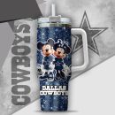 NFL Dallas Cowboys Mickey And Minnie Couple Custom Stanley Quencher 30oz-40oz Stainless Steel Tumbler Hot And Cold Tumbler
