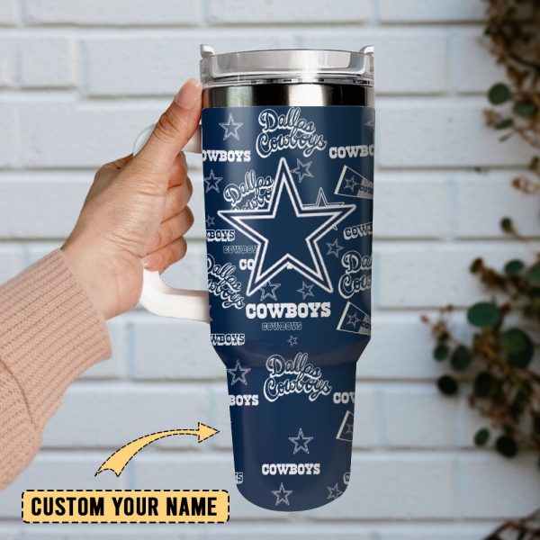 Dallas Cowboys Football NFl Sport Custom Stanley Quencher 30oz-40oz Stainless Steel Tumbler Hot And Cold Tumbler - Image 2