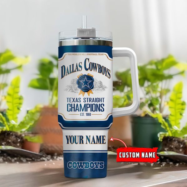 Dallas Cowboys NFL Jim Beam Custom Stanley Quencher 30oz-40oz Stainless Steel Tumbler Hot And Cold Tumbler - Image 2