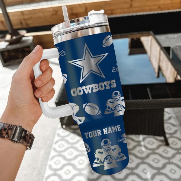 Dallas Cowboys NFL Custom Stanley Quencher 30oz-40oz Stainless Steel Tumbler Hot And Cold Tumbler - Image 2
