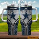 Dallas Cowboys NFL Glitter Leopard Print Custom Stanley Quencher 30oz-40oz Stainless Steel Tumbler Hot And Cold Tumbler