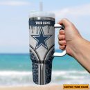 Dallas Cowboys NFL Glitter Leopard Print Custom Stanley Quencher 30oz-40oz Stainless Steel Tumbler Hot And Cold Tumbler