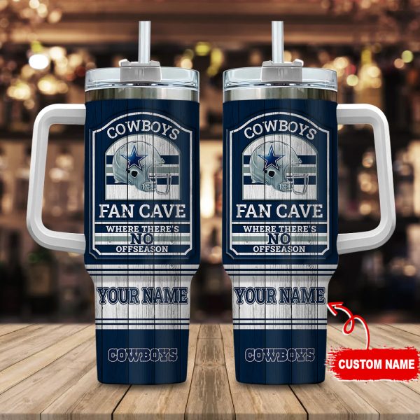Dallas Cowboys NFL Fan Cave Custom Stanley Quencher 30oz-40oz Stainless Steel Tumbler Hot And Cold Tumbler