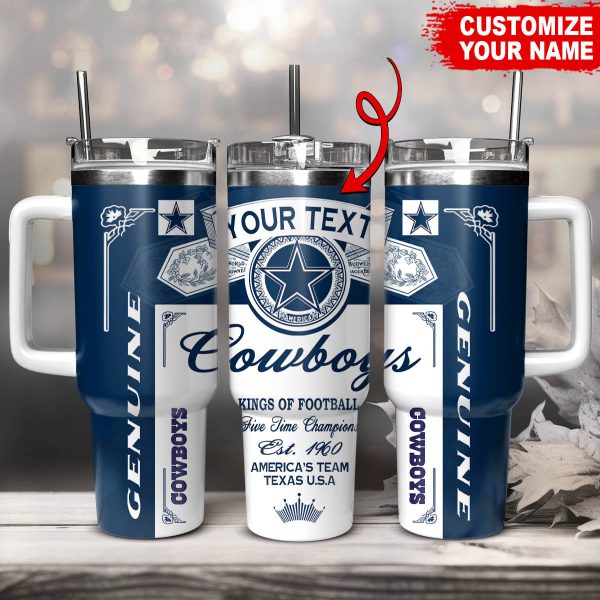 Dallas Cowboys NFL Kings Of Football Custom Stanley Quencher 30oz-40oz Stainless Steel Tumbler Hot And Cold Tumbler