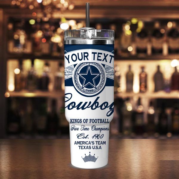 Dallas Cowboys NFL Kings Of Football Custom Stanley Quencher 30oz-40oz Stainless Steel Tumbler Hot And Cold Tumbler - Image 2
