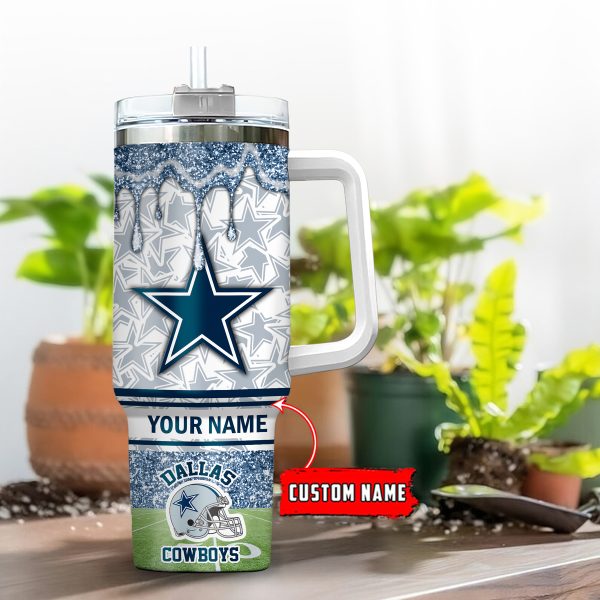 Dallas Cowboys NFL Glitter Custom Stanley Quencher 30oz-40oz Stainless Steel Tumbler Hot And Cold Tumbler