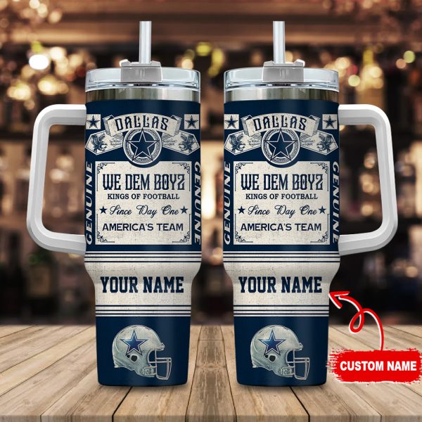 Dallas Cowboys NFL Vintage Kings Of Football Custom Stanley Quencher 30oz-40oz Stainless Steel Tumbler Hot And Cold Tumbler