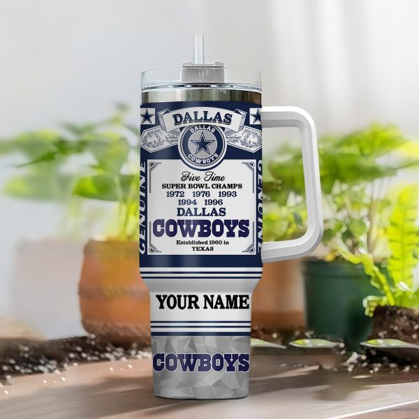Dallas Cowboys NFL Custom Stanley Quencher 30oz-40oz Stainless Steel Tumbler Hot And Cold Tumbler - Image 2