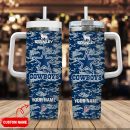 Dallas Cowboys NFL Camouflage Custom Stanley Quencher 30oz-40oz Stainless Steel Tumbler Hot And Cold Tumbler