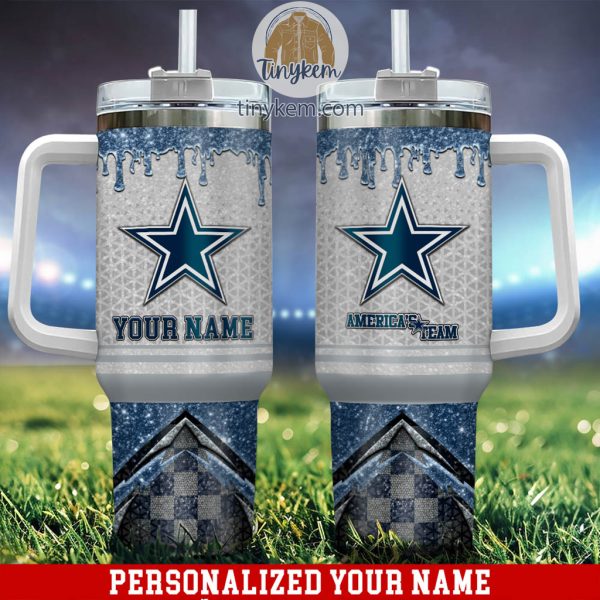 Dallas Cowboys Glitter NFL Custom Stanley Quencher 30oz-40oz Stainless Steel Tumbler Hot And Cold Tumbler