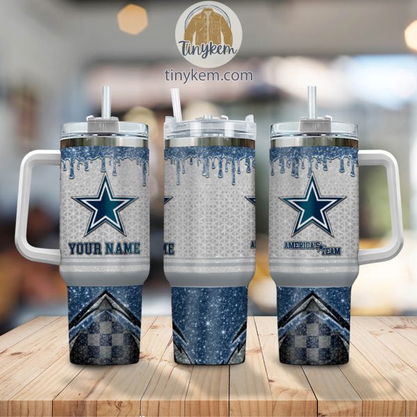 Dallas Cowboys Glitter NFL Custom Stanley Quencher 30oz-40oz Stainless Steel Tumbler Hot And Cold Tumbler - Image 2