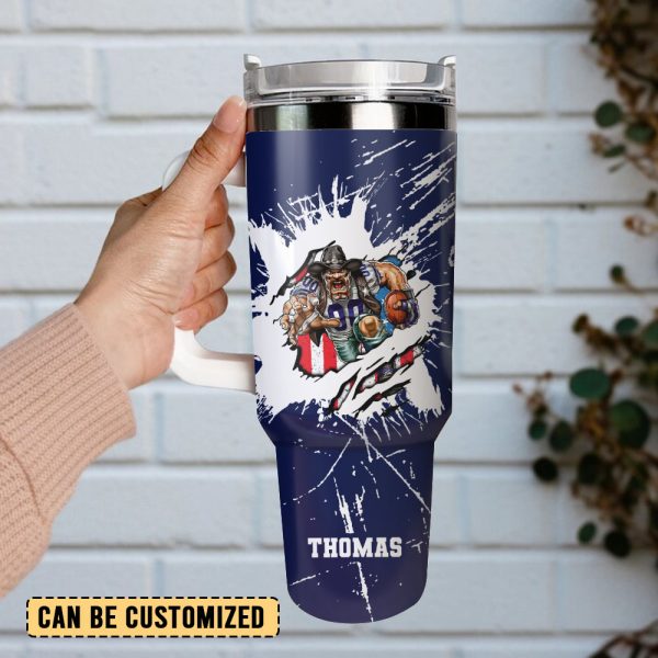 Mascot Dallas Cowboys Football NFL Sport Custom Stanley Quencher 30oz-40oz Stainless Steel Tumbler Hot And Cold Tumbler - Image 2