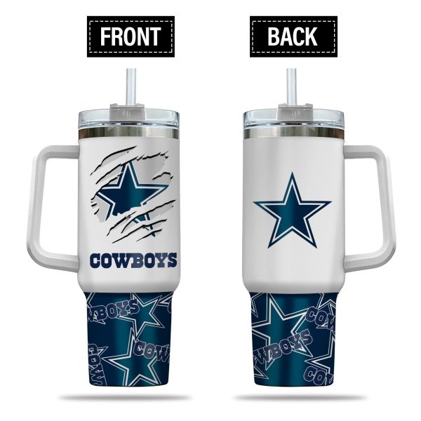 Dallas Cowboys NFL Custom Stanley Quencher 30oz-40oz Stainless Steel Tumbler Hot And Cold Tumbler
