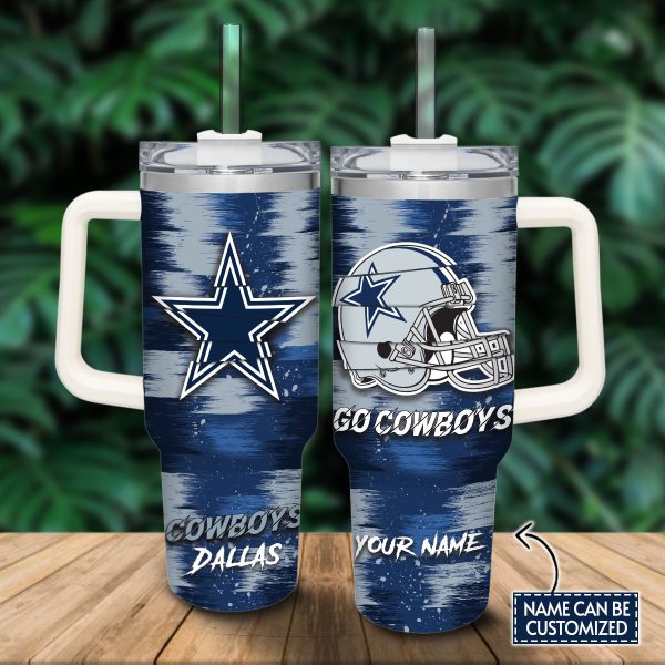 Dallas Cowboys Cartoon Custom Stanley Quencher 30oz-40oz Stainless Steel Tumbler