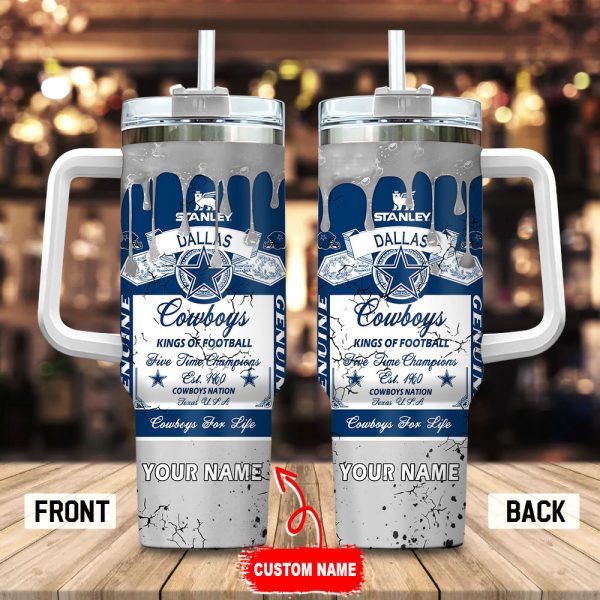 Dallas Cowboys NFL Kings Of Football Custom Stanley Quencher 30oz-40oz Stainless Steel Tumbler Hot And Cold Tumbler