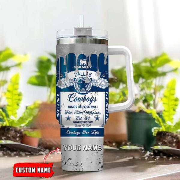 Dallas Cowboys NFL Kings Of Football Custom Stanley Quencher 30oz-40oz Stainless Steel Tumbler Hot And Cold Tumbler - Image 2