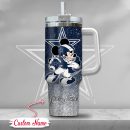 Dallas Cowboys NFL Mickey Mouse Glitter Custom Stanley Quencher 30oz-40oz Stainless Steel Tumbler Hot And Cold Tumbler
