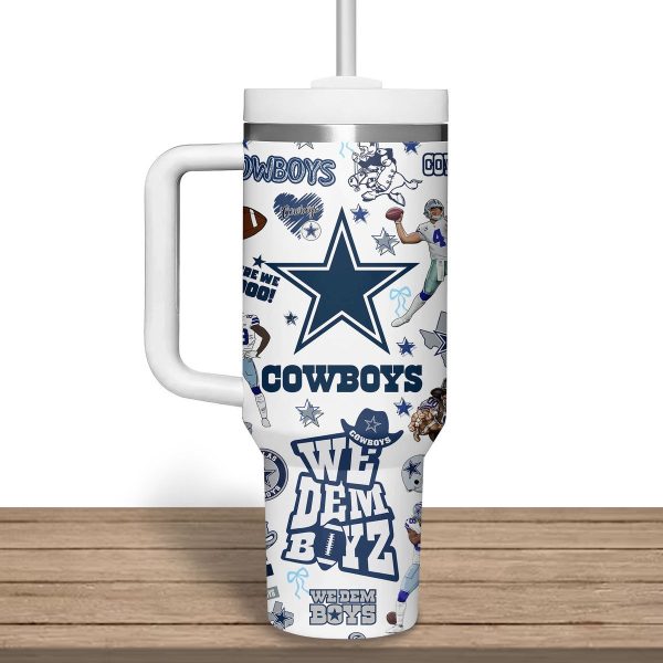 Dallas Cowboys NFL Custom Stanley Quencher 30oz-40oz Stainless Steel Tumbler Hot And Cold Tumbler - Image 2