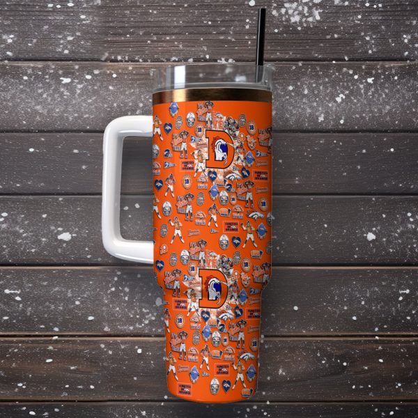 Denver Broncos NFL Custom Stanley Quencher 30oz-40oz Stainless Steel Tumbler Hot And Cold Tumbler - Image 2