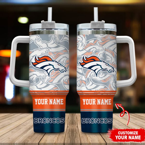 Denver Broncos NFL Custom Stanley Quencher 30oz-40oz Stainless Steel Tumbler Hot And Cold Tumbler