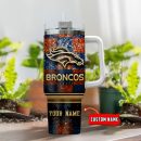 Denver Broncos NFL Glitter Golden Logo Custom Stanley Quencher 30oz-40oz Stainless Steel Tumbler Hot And Cold Tumbler