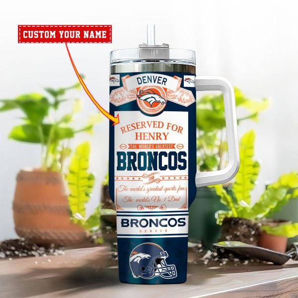 Denver Broncos NFL Father's Day Custom Stanley Quencher 30oz-40oz Stainless Steel - Image 2