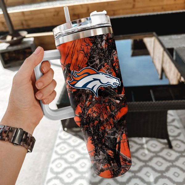 Denver Broncos NFL Hunting Custom Stanley Quencher 30oz-40oz Stainless Steel Tumbler Hot And Cold Tumbler - Image 2