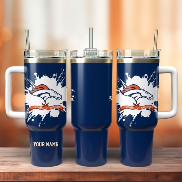Denver Broncos Football NFL Sport Custom Stanley Quencher 30oz-40oz Stainless Steel Tumbler Hot And Cold Tumbler