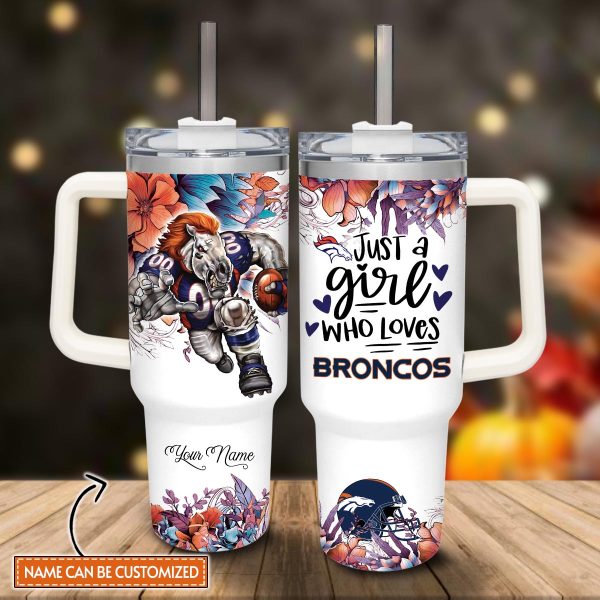 Denver Broncos NFL Custom Stanley Quencher 30oz-40oz Stainless Steel Tumbler Hot And Cold Tumbler