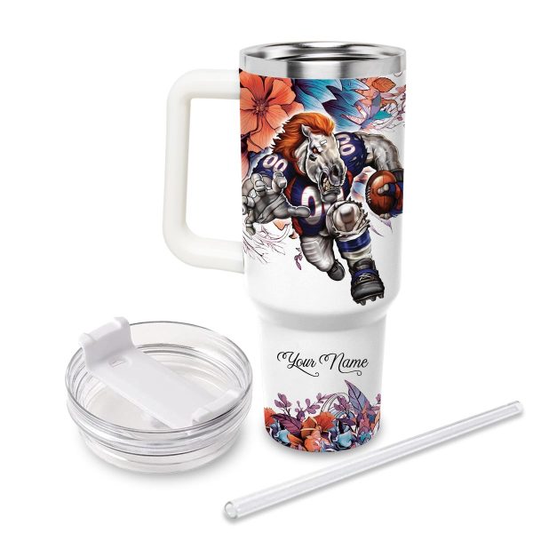 Denver Broncos NFL Custom Stanley Quencher 30oz-40oz Stainless Steel Tumbler Hot And Cold Tumbler - Image 2