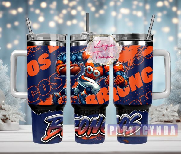 Denver Broncos Custom Stanley Quencher 30oz-40oz Stainless Steel Tumbler Hot And Cold Tumbler