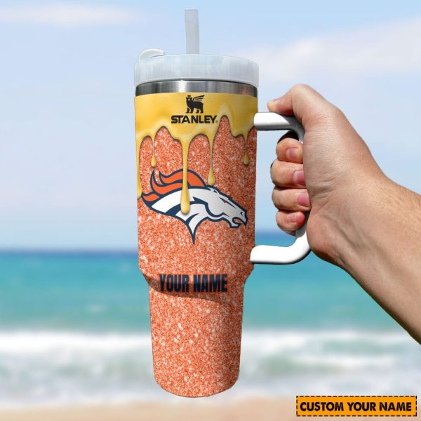 NFL Denver Broncos Custom Stanley Quencher 30oz-40oz Stainless Steel Tumbler Hot And Cold Tumbler