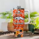 Denver Broncos NFL Tropical Floral Custom Stanley Quencher 30oz-40oz Stainless Steel