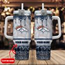 Denver Broncos NFL Glitter Custom Stanley Quencher 30oz-40oz Stainless Steel Tumbler Hot And Cold Tumbler