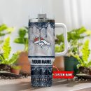 Denver Broncos NFL Glitter Custom Stanley Quencher 30oz-40oz Stainless Steel Tumbler Hot And Cold Tumbler