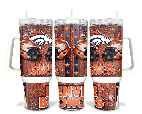 Denver Broncos NFL Custom Stanley Quencher 30oz-40oz Stainless Steel Tumbler Hot And Cold Tumbler