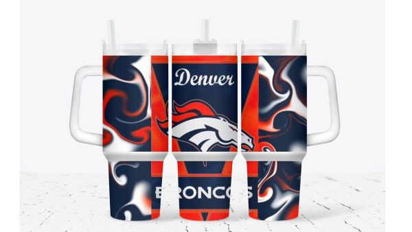 Denver Broncos Football NFL Custom Stanley Quencher 30oz-40oz Stainless Steel Tumbler Hot And Cold Tumbler