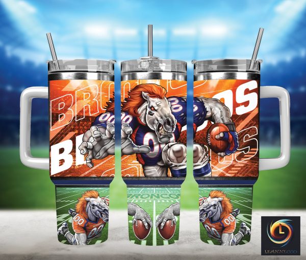 Denver Broncos NFL Mascot Custom Stanley Quencher 30oz-40oz Stainless Steel Tumbler Hot And Cold Tumbler
