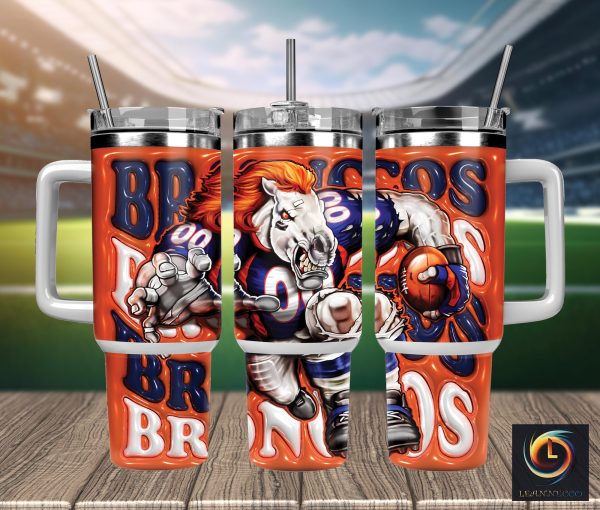Denver Broncos NFL Mascot Custom Stanley Quencher 30oz-40oz Stainless Steel Tumbler Hot And Cold Tumbler