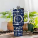 Denver Broncos NFL Camo Pattern Custom Stanley Quencher 30oz-40oz Stainless Steel Tumbler Hot And Cold Tumbler