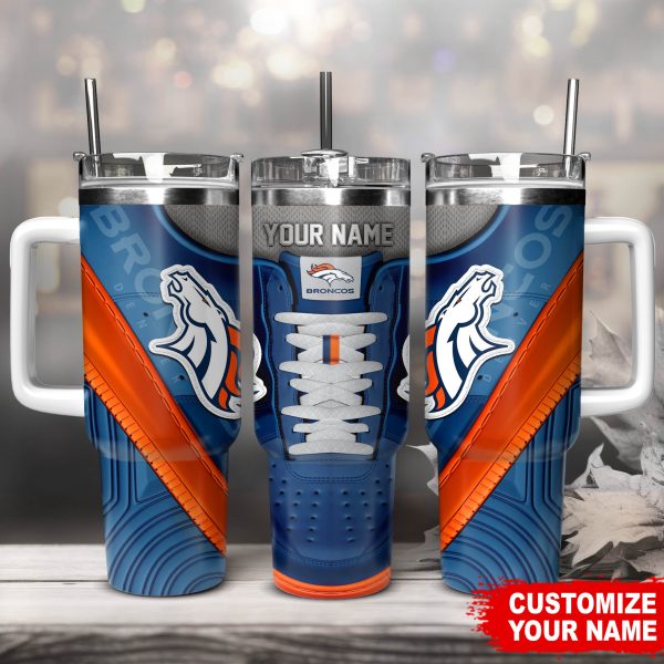 Denver Broncos NFL Sneaker Custom Stanley Quencher 30oz-40oz Stainless Steel Tumbler Hot And Cold Tumbler
