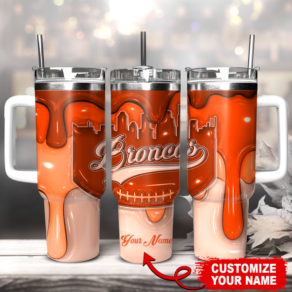 Denver Broncos NFL Custom Stanley Quencher 30oz-40oz Stainless Steel Tumbler Hot And Cold Tumbler