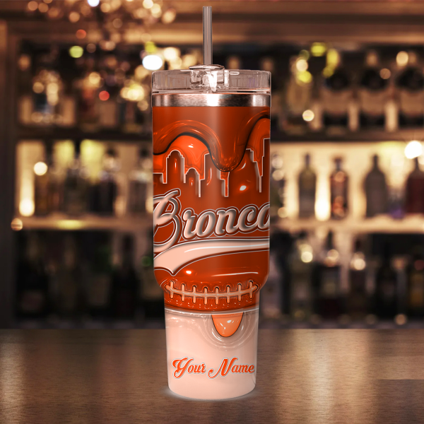 Denver Broncos NFL Custom Stanley Quencher 30oz-40oz Stainless Steel Tumbler Hot And Cold Tumbler - Image 2