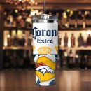 Denver Broncos NFL Corona Extra Custom Stanley Quencher 30oz-40oz Stainless Steel Tumbler Hot And Cold Tumbler