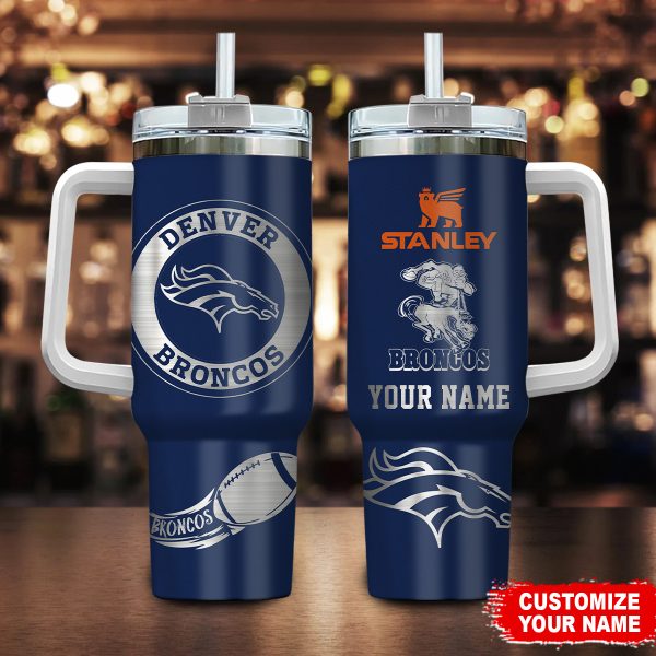 Denver Broncos NFL Custom Stanley Quencher 30oz-40oz Stainless Steel Tumbler Hot And Cold Tumbler