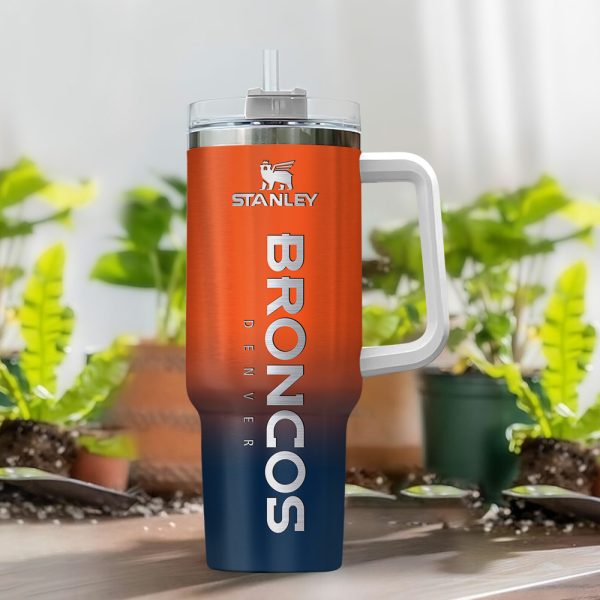 Denver Broncos NFL Custom Stanley Quencher 30oz-40oz Stainless Steel Tumbler Hot And Cold Tumbler - Image 2