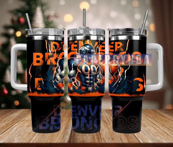 Denver Broncos Custom Stanley Quencher 30oz-40oz Stainless Steel Tumbler Hot And Cold Tumbler