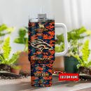 Denver Broncos NFL Camouflage Golden Logo Custom Stanley Quencher 30oz-40oz Stainless Steel Tumbler Hot And Cold Tumbler