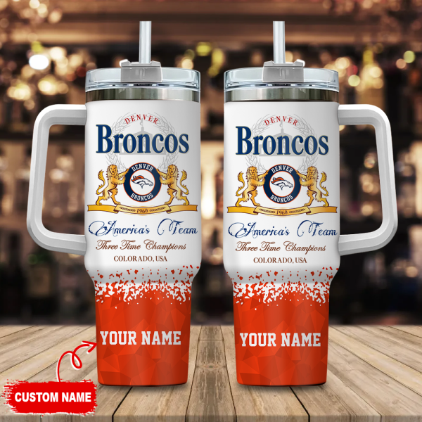 Denver Broncos NFL Champions Modelo Custom Stanley Quencher 30oz-40oz Stainless Steel Tumbler Hot And Cold Tumbler